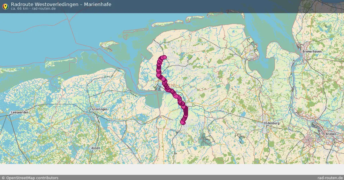 Fahrradroute Westoverledingen – Marienhafe (66 km) – Rad-Routen.de