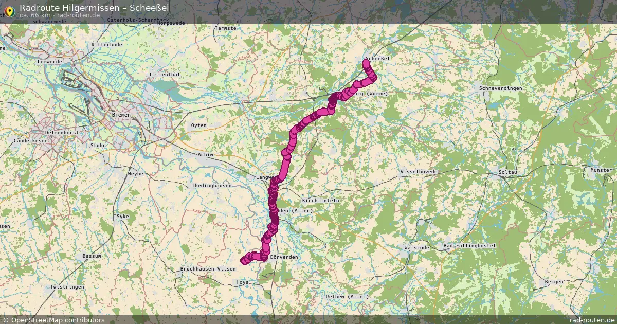 Fahrradroute Hilgermissen – Scheeßel (66 km) – Rad-Routen.de