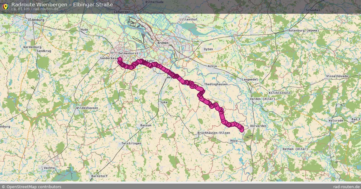 Fahrradroute Wienbergen – Elbinger Straße (61 km) – Rad-Routen.de