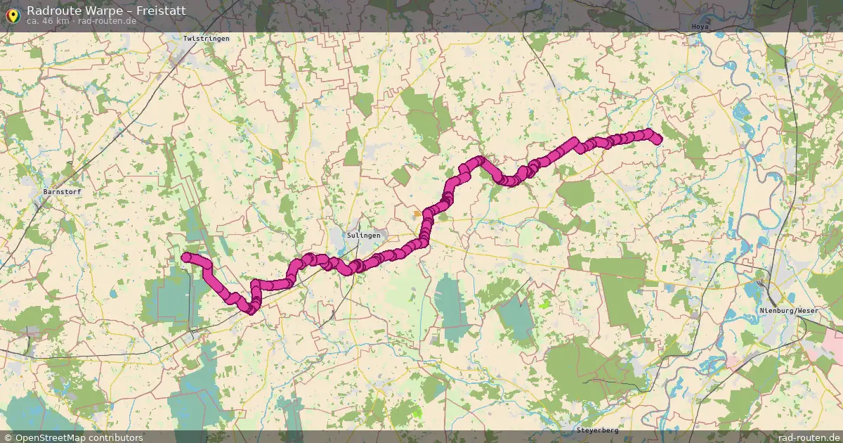 Fahrradroute Warpe – Freistatt (46 km) – Rad-Routen.de