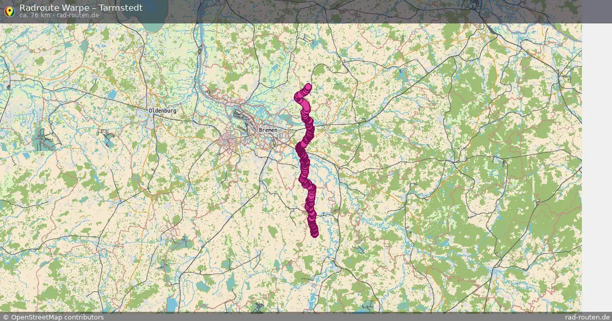 Fahrradroute Warpe – Tarmstedt (76 km) – Rad-Routen.de