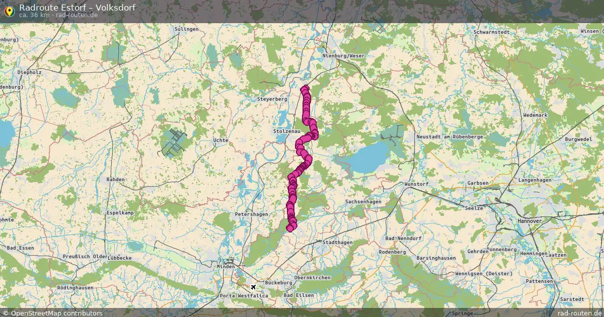 Fahrradroute Estorf – Volksdorf (36 km) – Rad-Routen.de