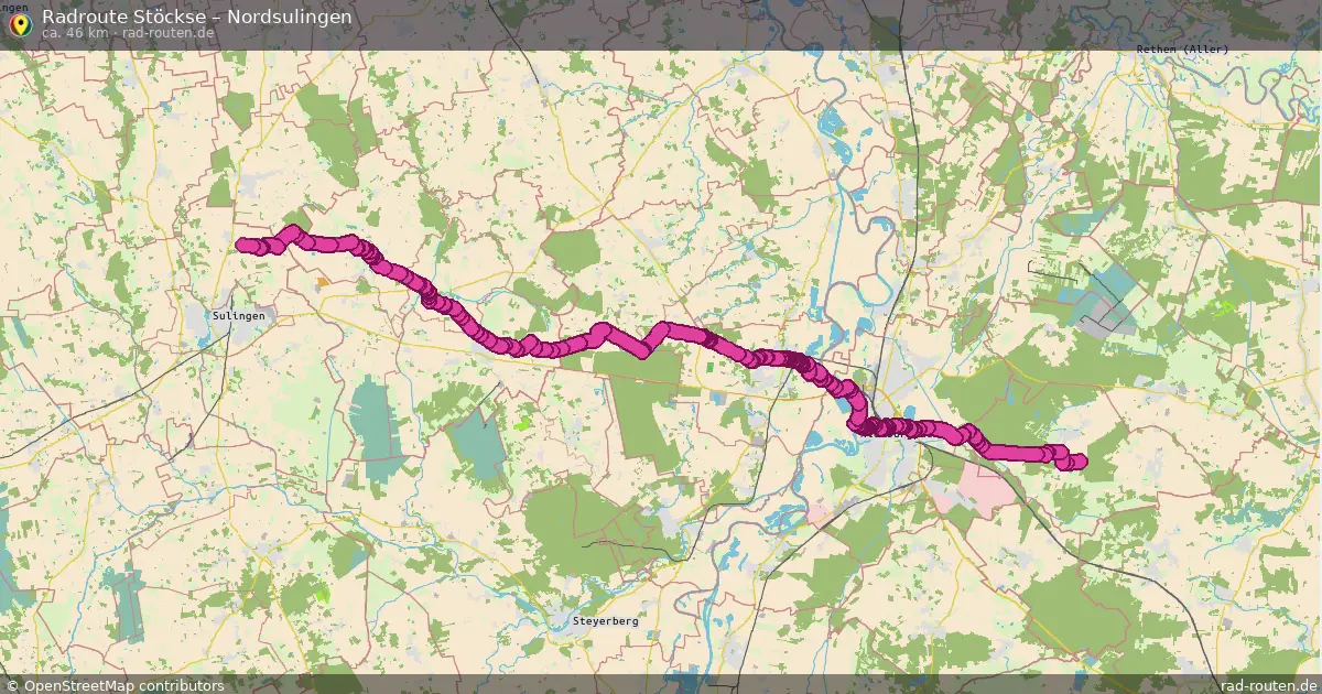 Fahrradroute Stöckse – Nordsulingen (46 km) – Rad-Routen.de