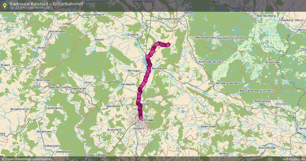 Fahrradroute Kalefeld – Schillerwiese (40 km) – Rad-Routen.de