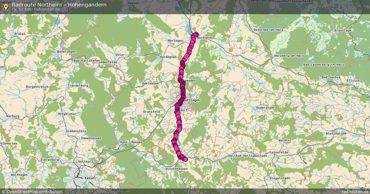 Fahrradroute Northeim – Hohengandern