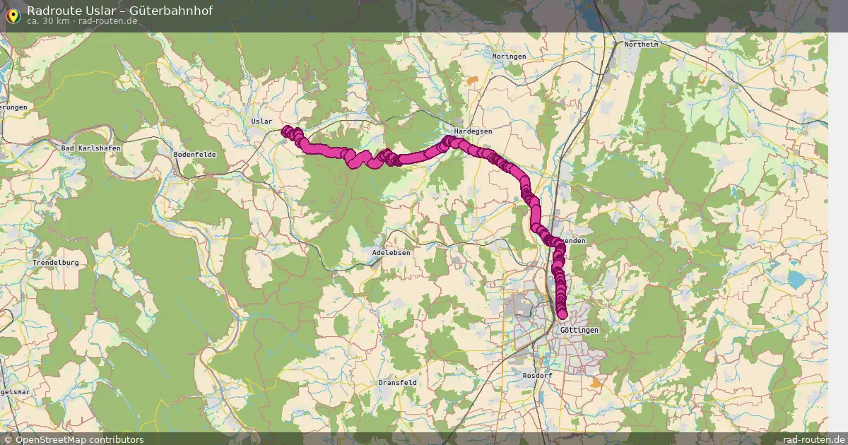 Fahrradroute Uslar – Güterbahnhof (30 km) – Rad-Routen.de