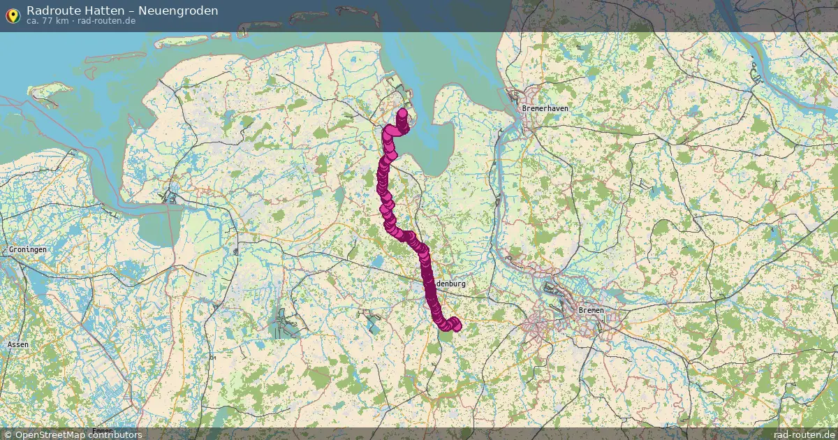 Fahrradroute Hatten – Neuengroden (77 km) – Rad-Routen.de
