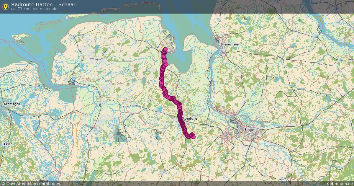 Fahrradroute Hatten – Schaar (71 km) – Rad-Routen.de