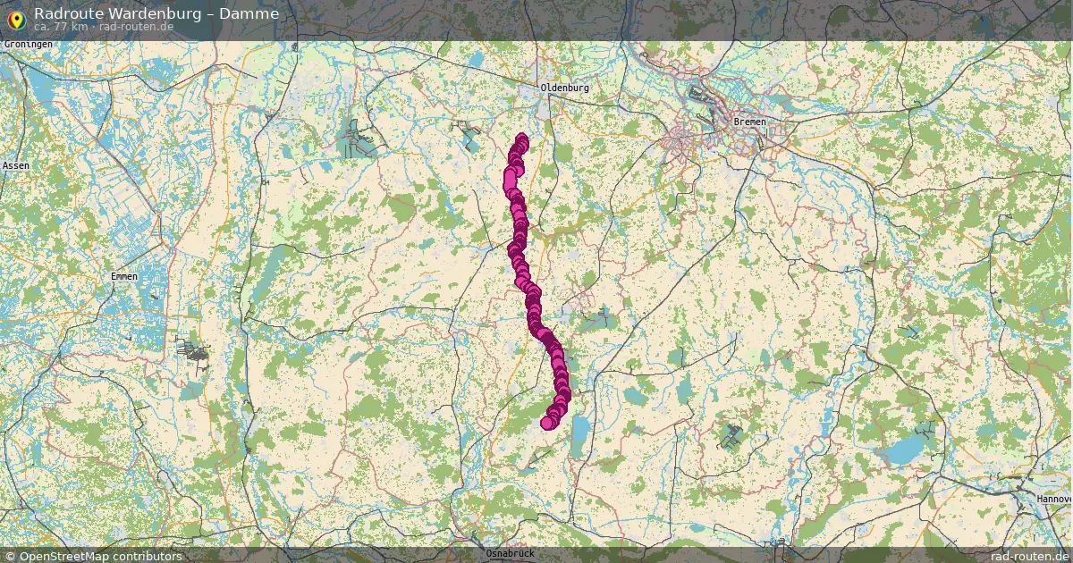 Fahrradroute Wardenburg – Damme (77 km) – Rad-Routen.de