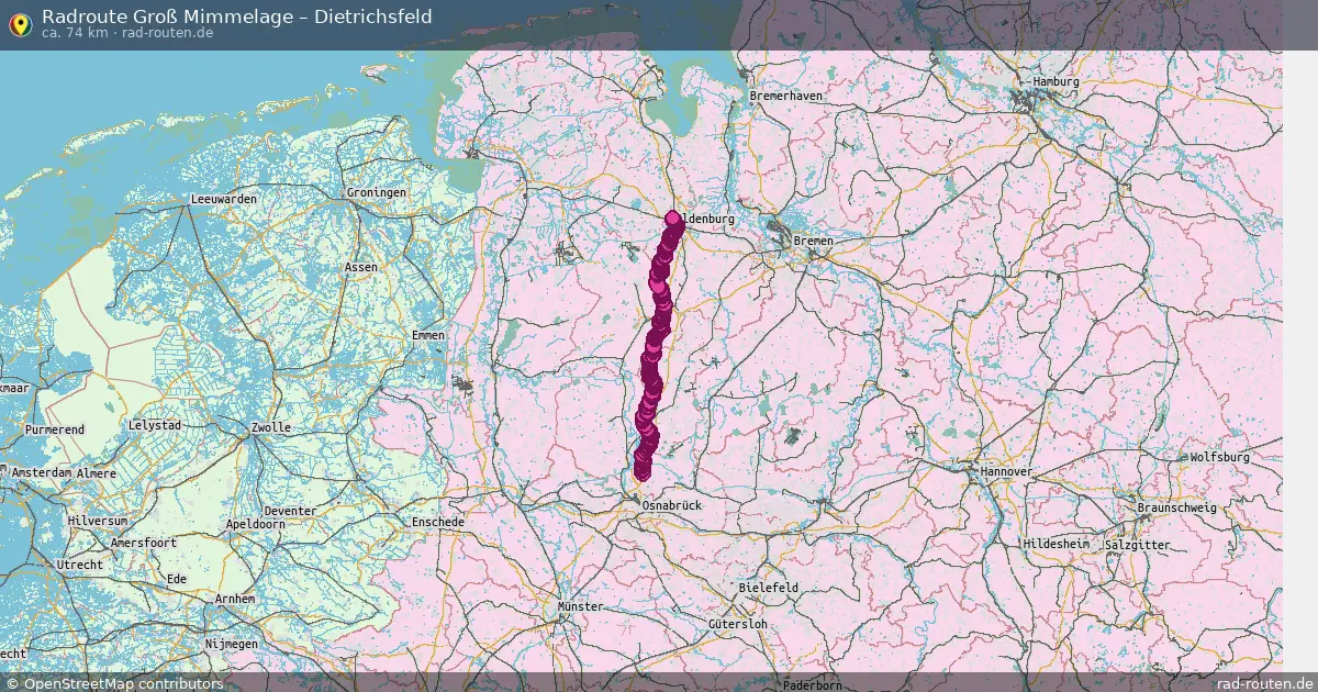 Fahrradroute Bottorf – Dietrichsfeld (74 km) – Rad-Routen.de