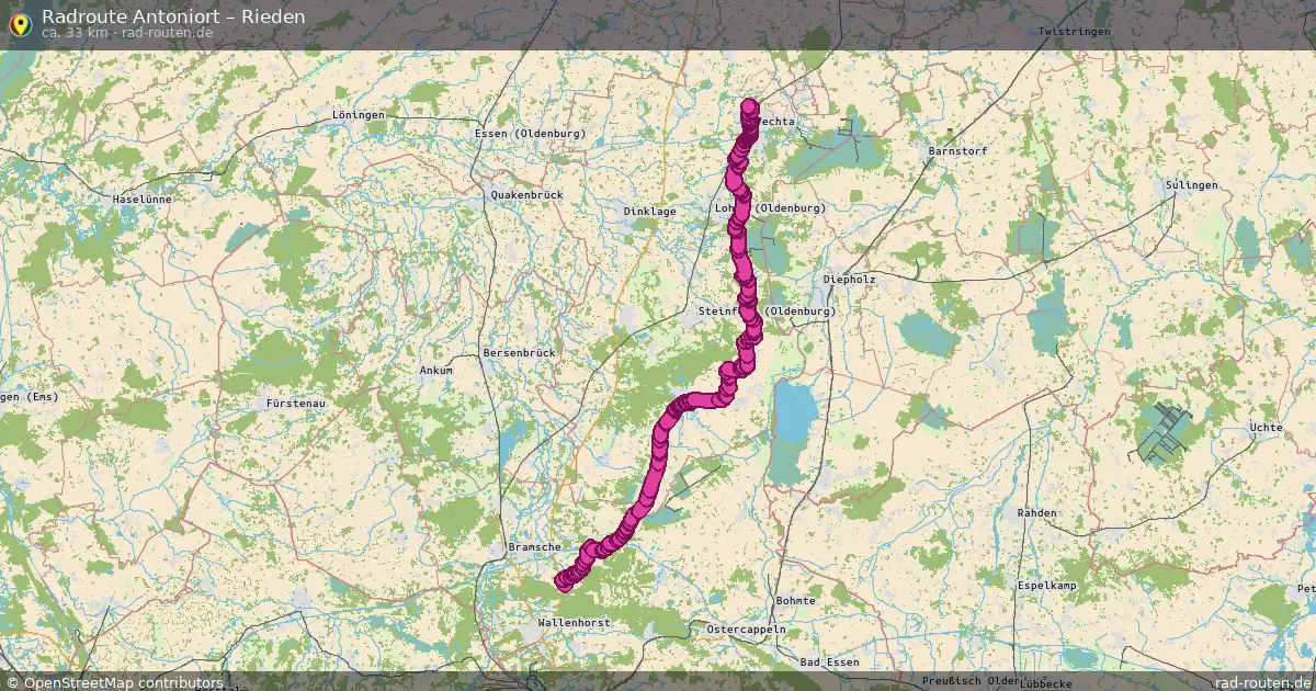 Fahrradroute Antoniort – Rieden (33 km) – Rad-Routen.de