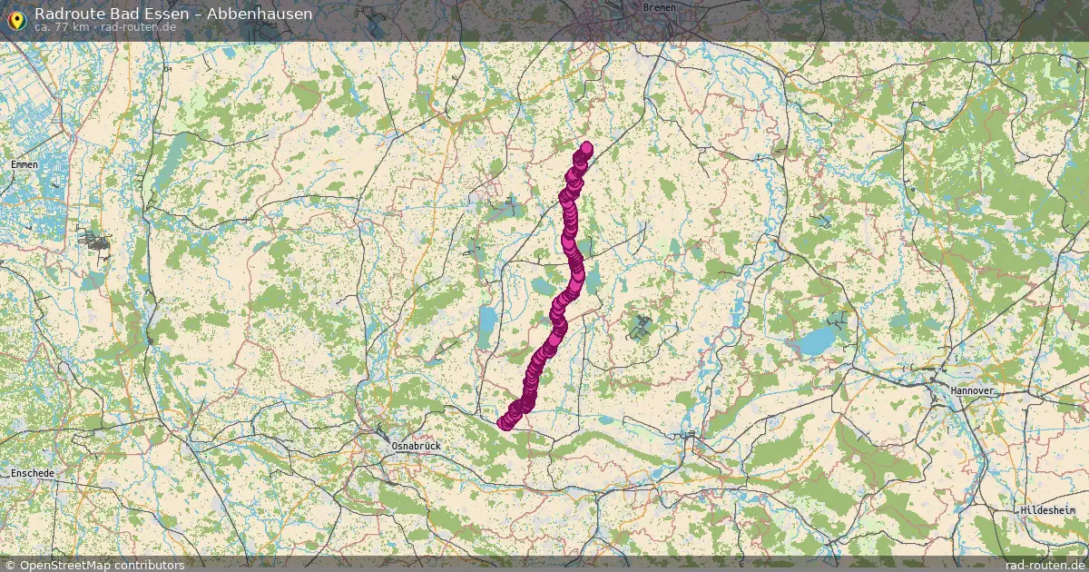 Fahrradroute Bad Essen – Abbenhausen (77 km) – Rad-Routen.de