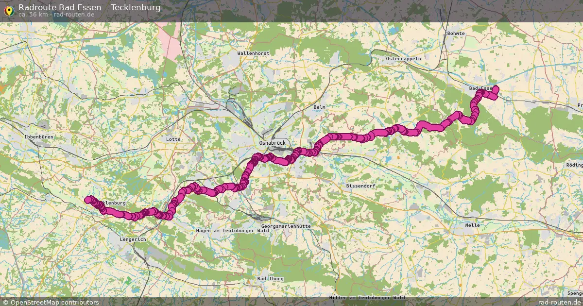 Fahrradroute Bad Essen – Tecklenburg (56 km) – Rad-Routen.de