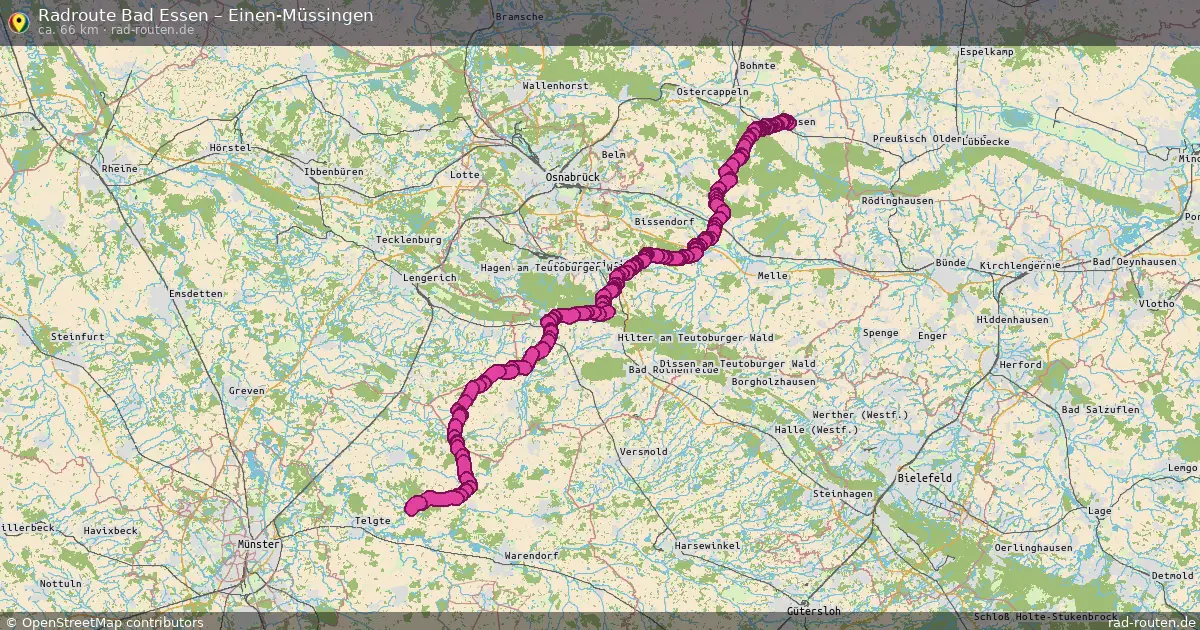 Fahrradroute Bad Essen – Einen-Müssingen (66 km) – Rad-Routen.de