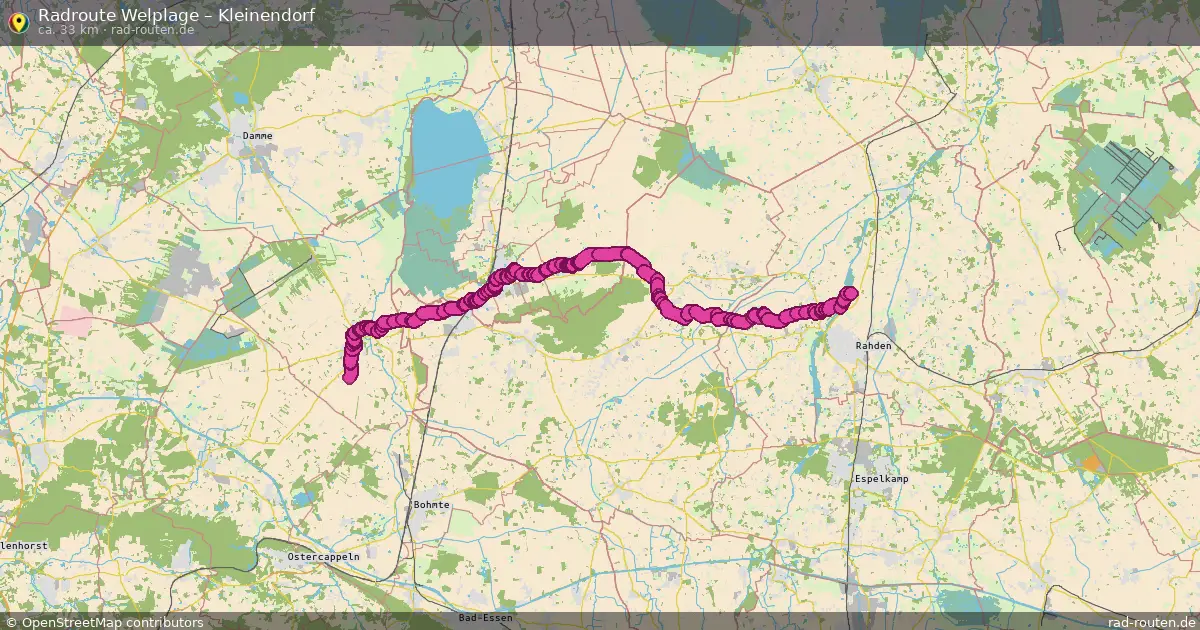 Fahrradroute Welplage – Kleinendorf (33 km) – Rad-Routen.de