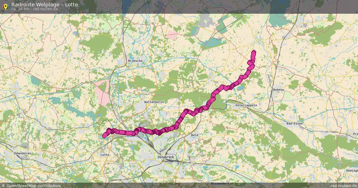 Fahrradroute Welplage – Lotte (36 km) – Rad-Routen.de