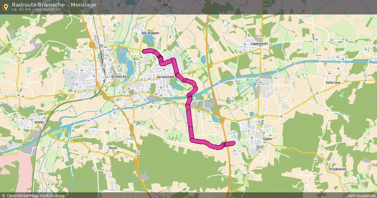 Fahrradroute Bramsche – Menslage (42 km) – Rad-Routen.de
