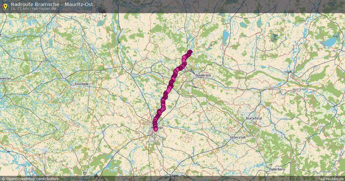 Fahrradroute Bramsche – Mauritz-Ost (71 km) – Rad-Routen.de