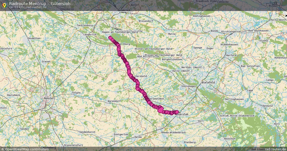 Fahrradroute Mentrup – Gütersloh (53 km) – Rad-Routen.de