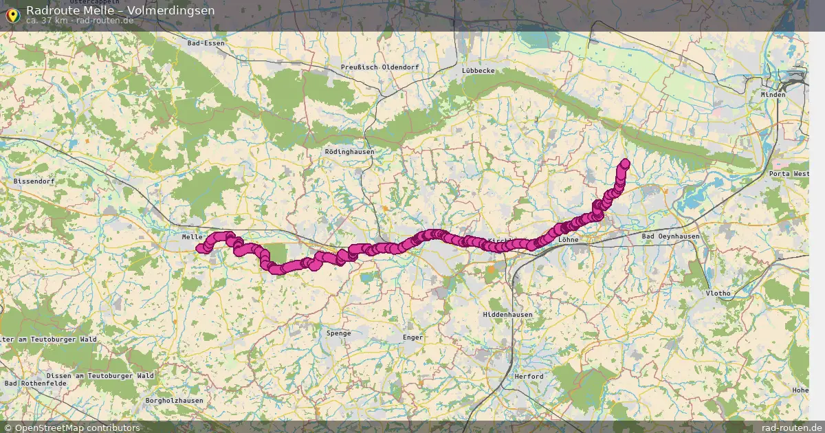 Fahrradroute Melle – Volmerdingsen (37 km) – Rad-Routen.de