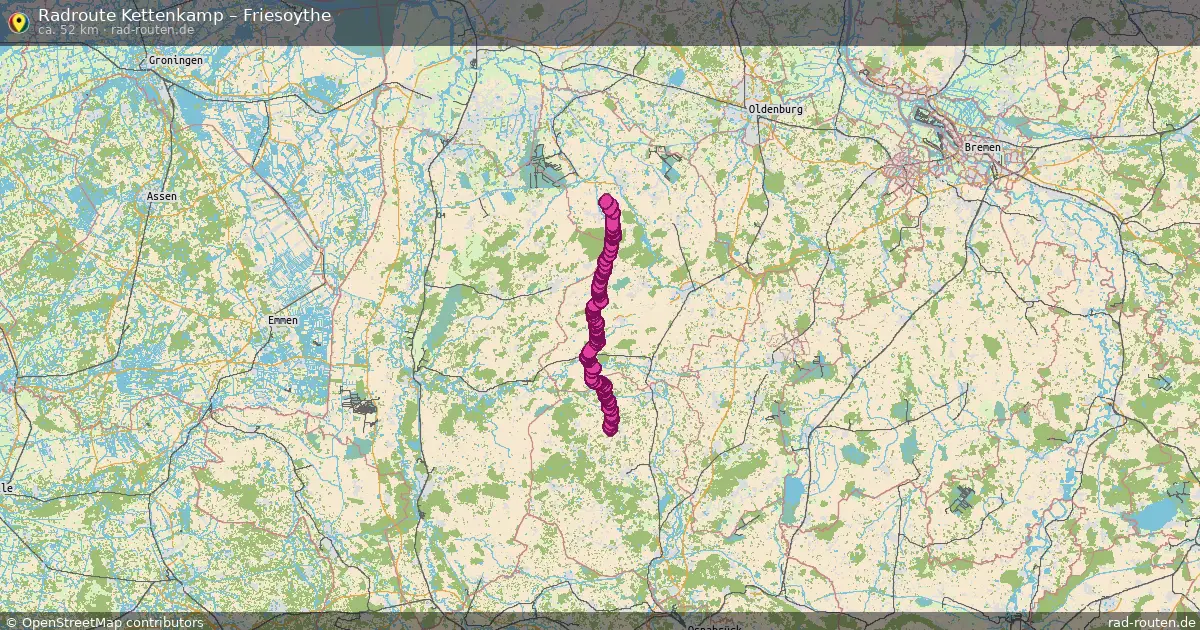 Fahrradroute Kettenkamp – Friesoythe (52 km) – Rad-Routen.de