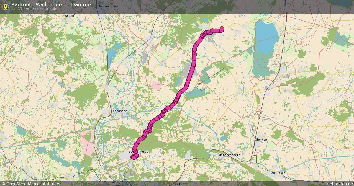 Fahrradroute Wallenhorst – Damme