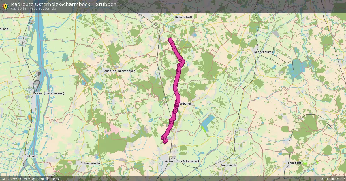 Fahrradroute Osterholz-Scharmbeck – Stubben (19 km) – Rad-Routen.de