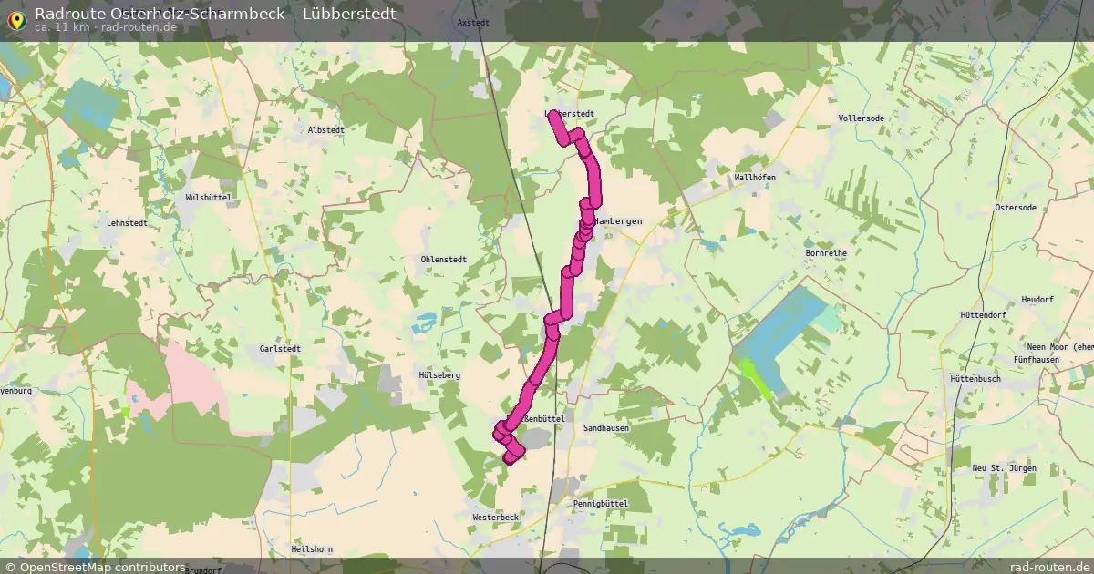 Fahrradroute Osterholz-Scharmbeck – Lübberstedt (11 km) – Rad-Routen.de