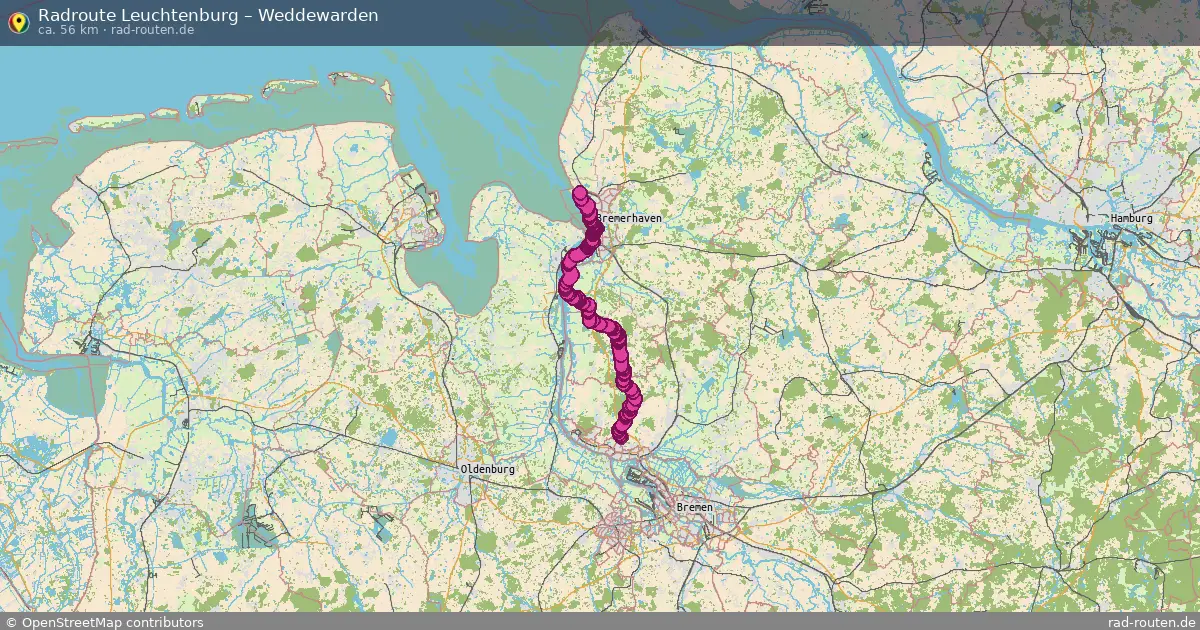 Fahrradroute Leuchtenburg – Weddewarden