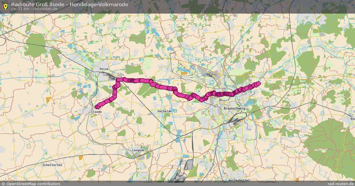 Fahrradroute Groß Ilsede – Hondelage-Volkmarode