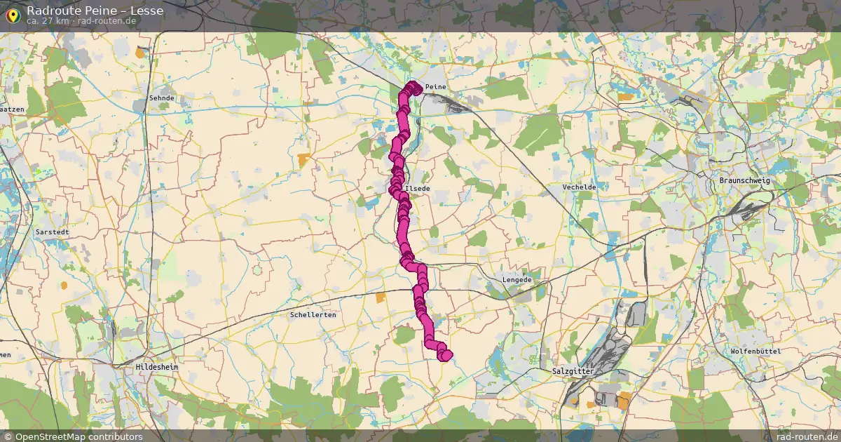 Fahrradroute Peine – Lesse (27 km) – Rad-Routen.de
