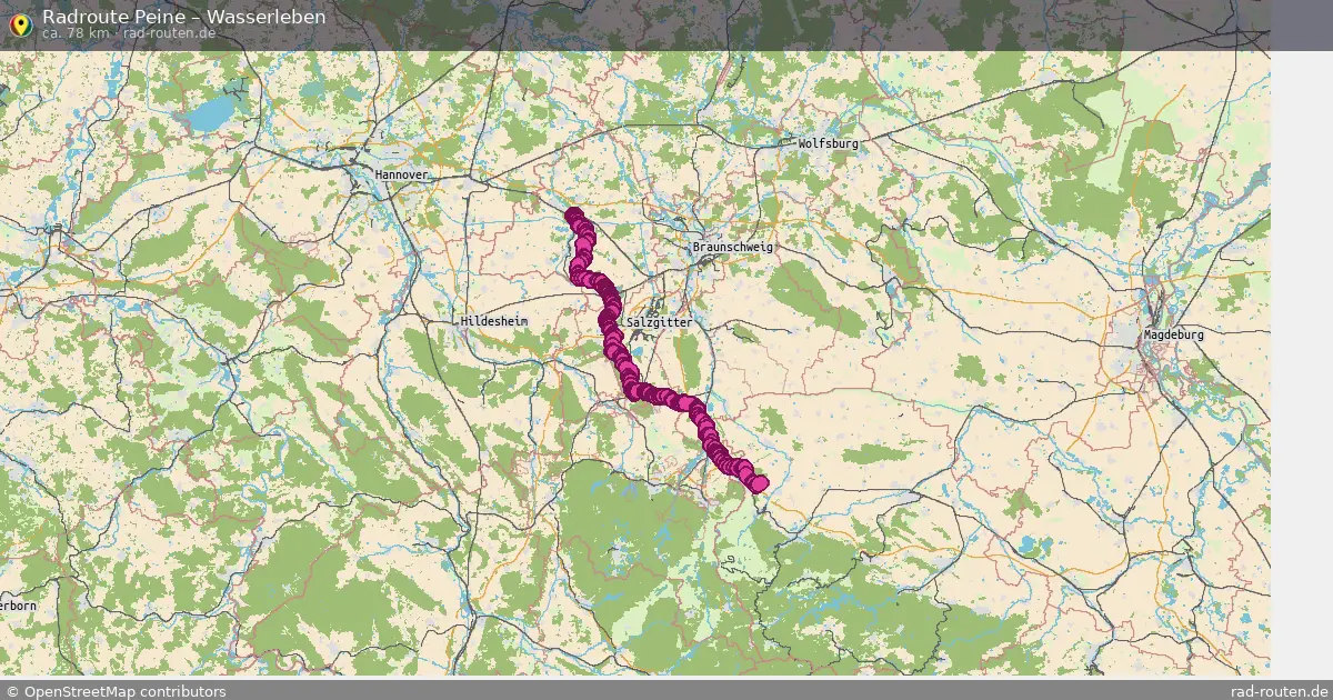 Fahrradroute Peine – Wasserleben (78 km) – Rad-Routen.de