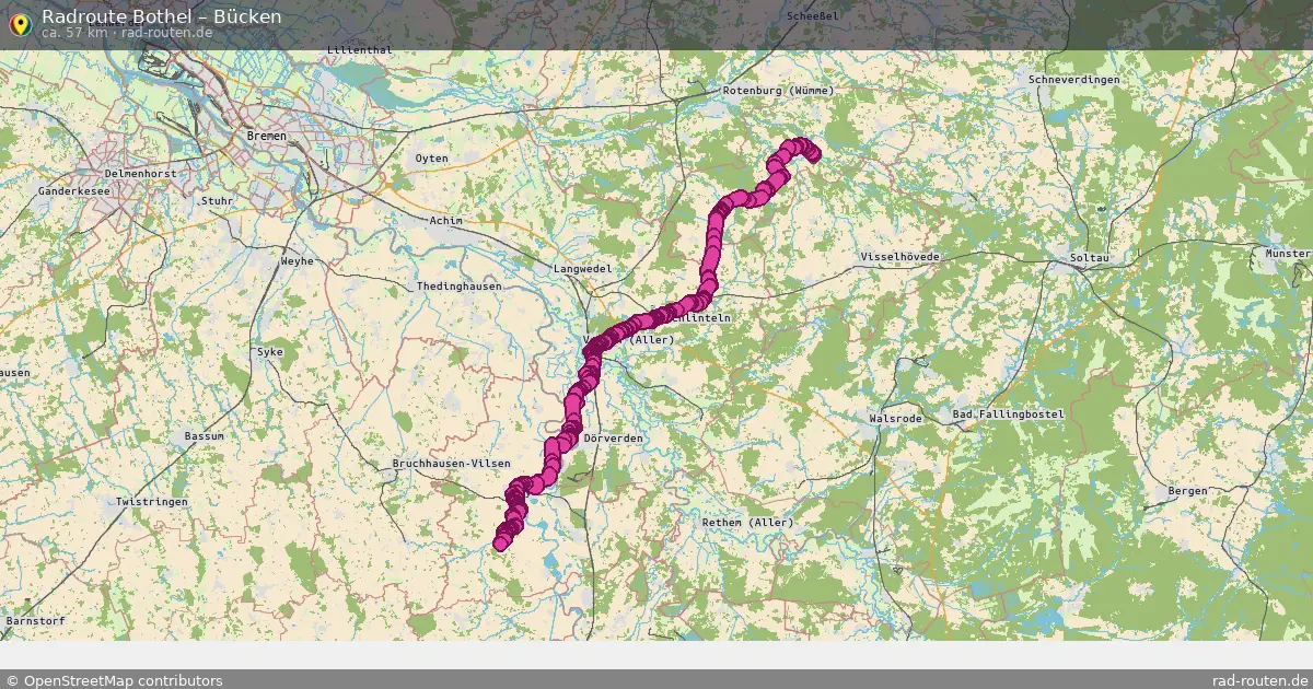 Fahrradroute Bothel – Bücken (57 km) – Rad-Routen.de