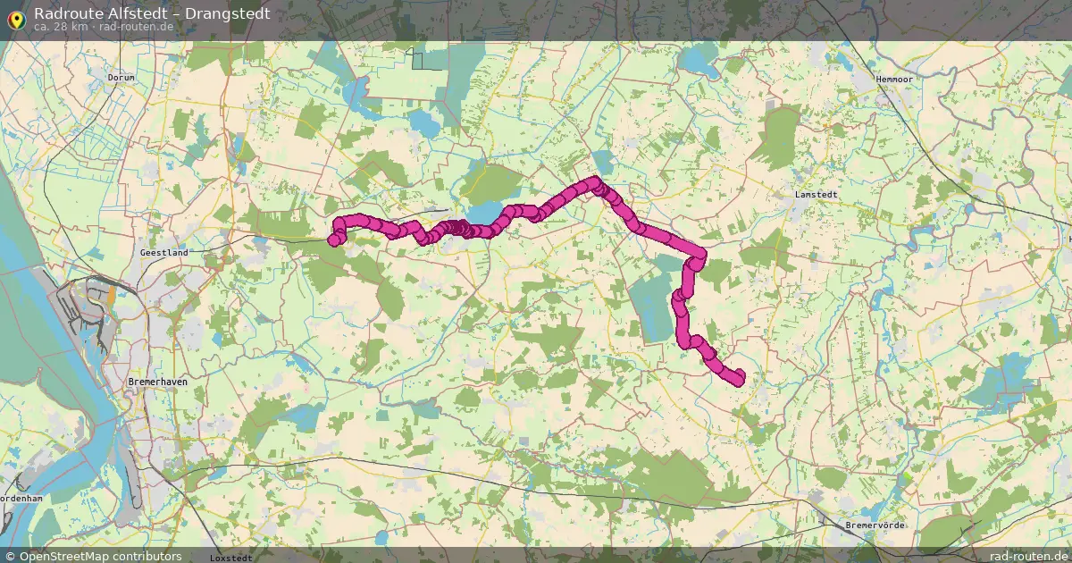 Fahrradroute Alfstedt – Drangstedt (34 km) – Rad-Routen.de