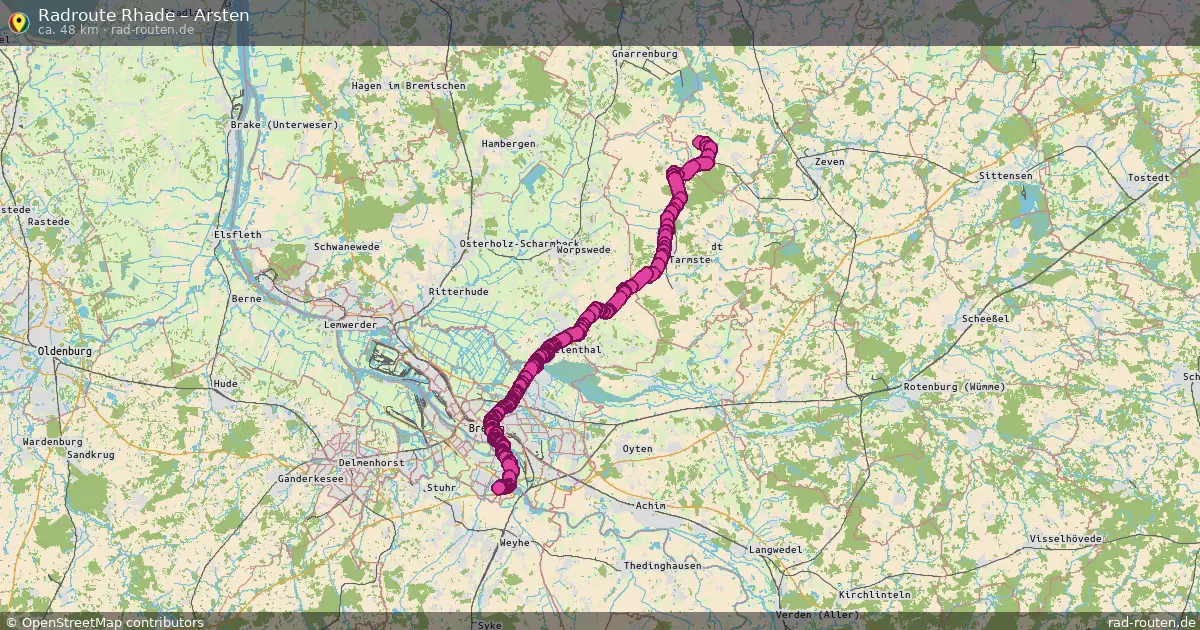 Fahrradroute Rhade – Arsten