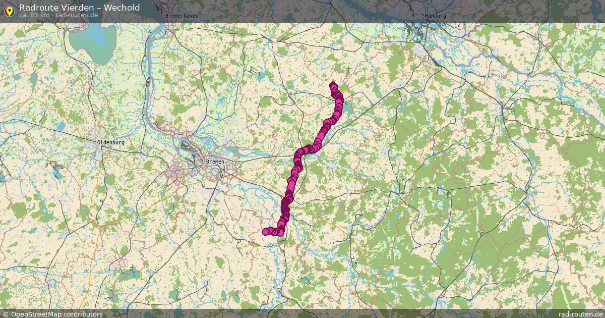 Fahrradroute Vierden – Wechold (83 km) – Rad-Routen.de