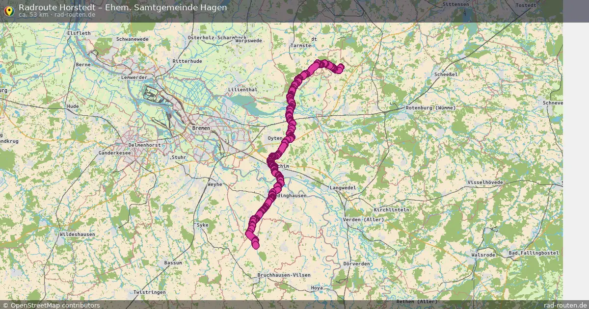 Fahrradroute Horstedt – Ehem. Samtgemeinde Hagen (53 km) – Rad-Routen.de