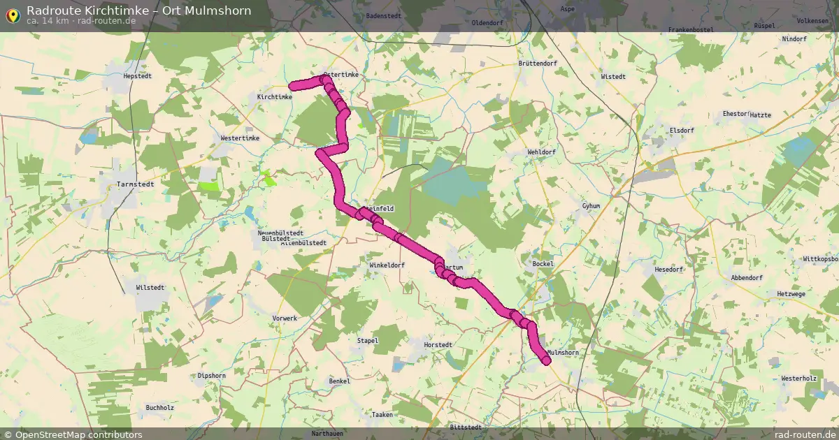 Fahrradroute Kirchtimke – Ort Mulmshorn