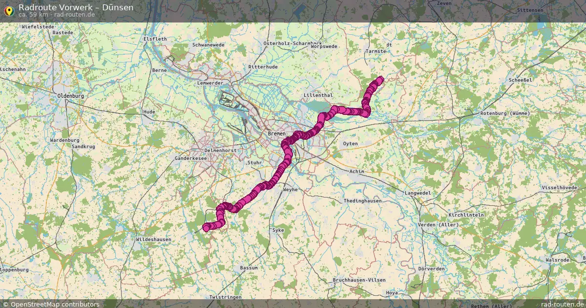 Fahrradroute Vorwerk – Dünsen