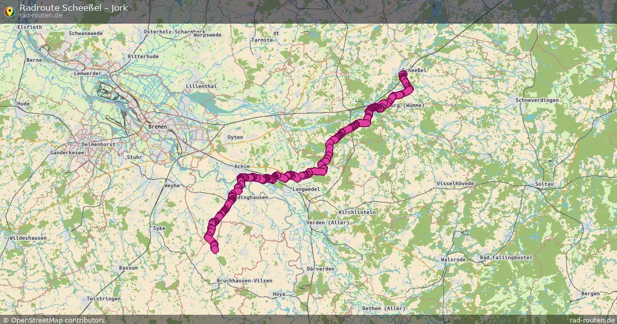 Fahrradroute Scheeßel – Essel (66 km) – Rad-Routen.de