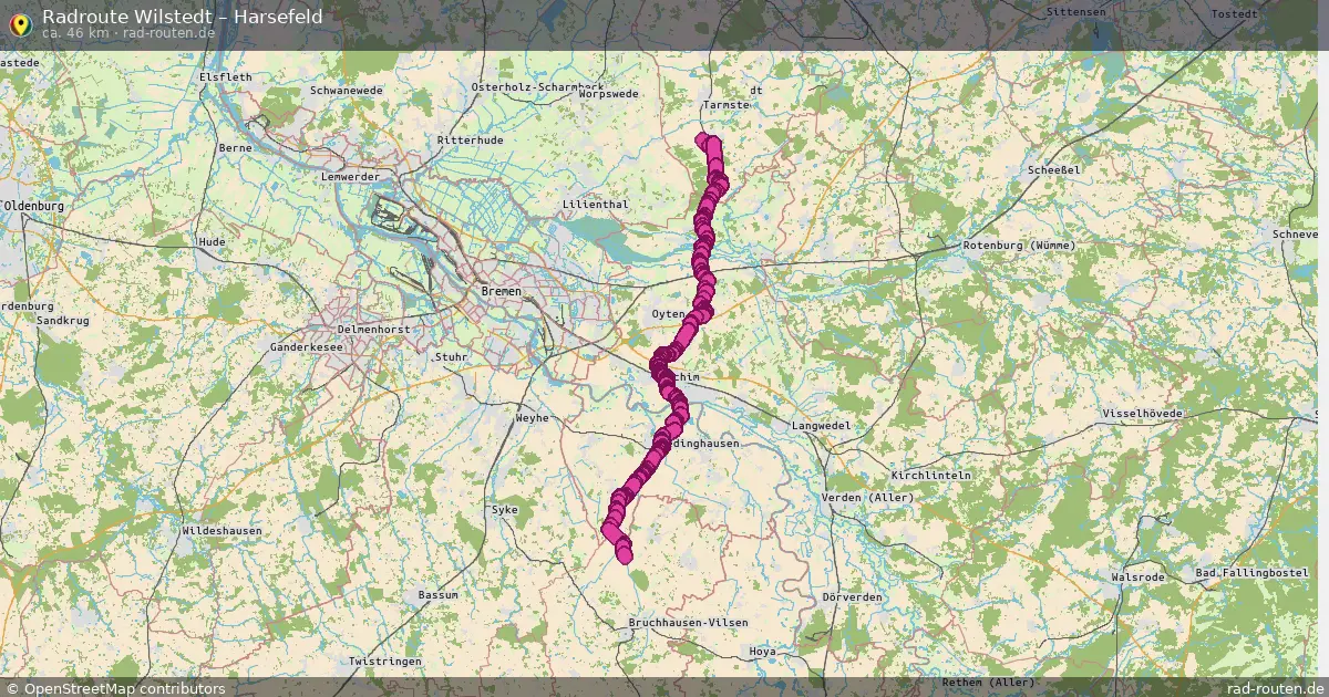 Fahrradroute von Wilstedt nach Harsefeld