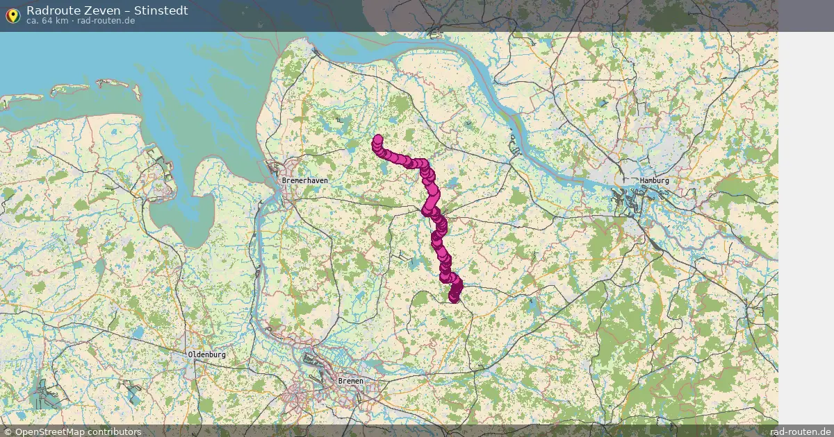 Fahrradroute von Zeven nach Stinstedt