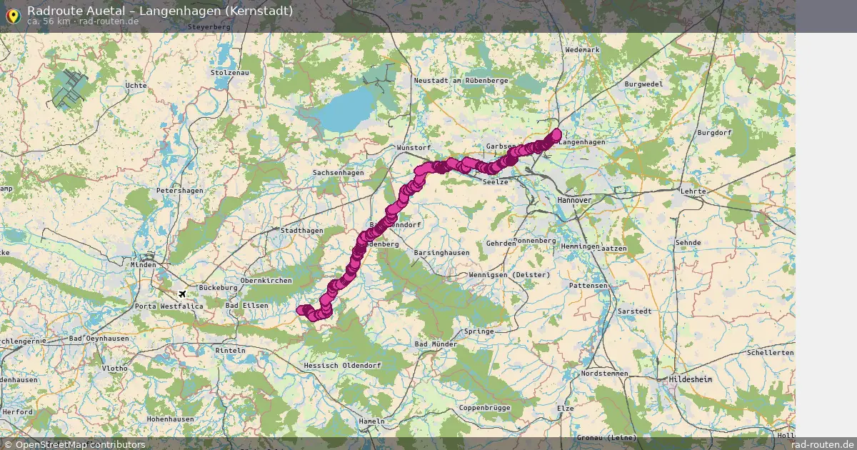 Fahrradroute Auetal – Langenhagen (Kernstadt) (56 km) – Rad-Routen.de