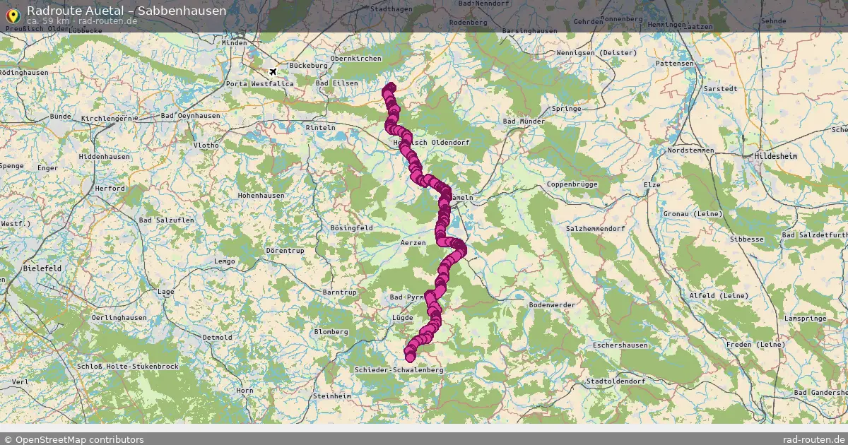 Fahrradroute Auetal – Sabbenhausen