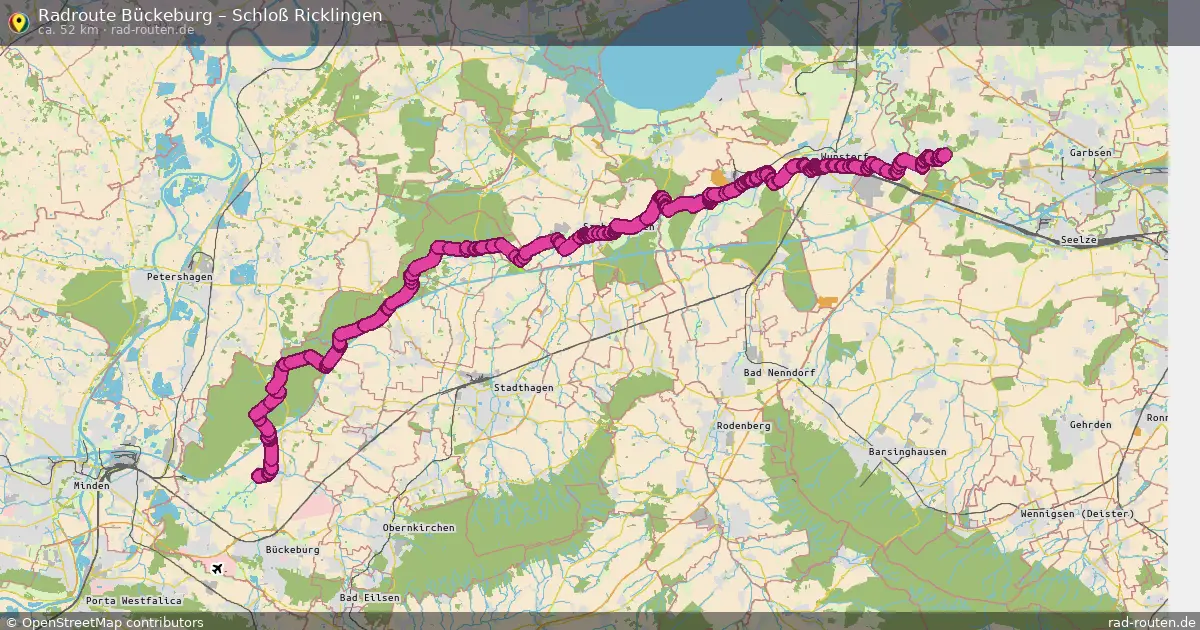 Fahrradroute Bückeburg – Schloß Ricklingen (52 km) – Rad-Routen.de