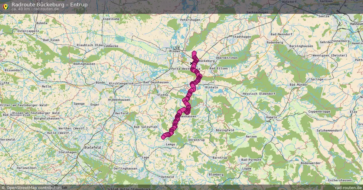 Fahrradroute Bückeburg – Entrup (40 km) – Rad-Routen.de