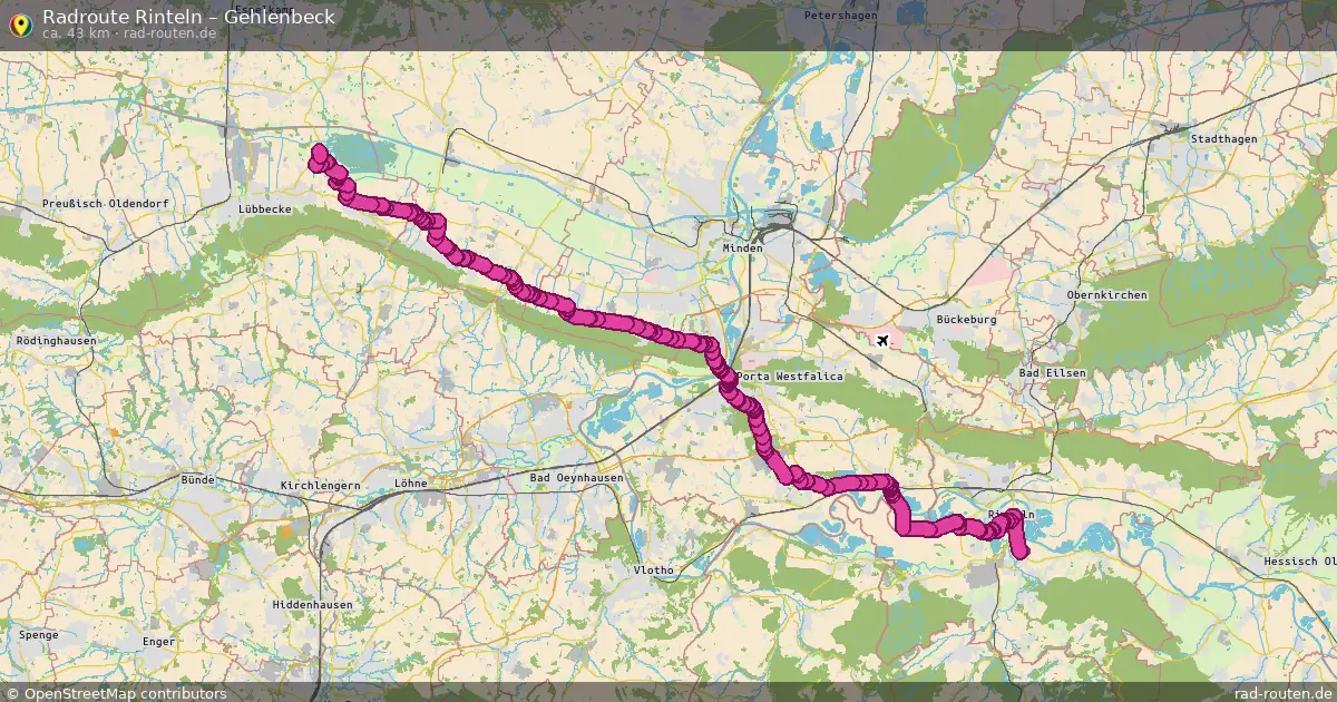 Fahrradroute Rinteln – Gehlenbeck (43 km) – Rad-Routen.de