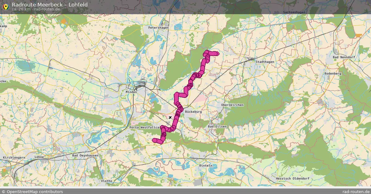 Fahrradroute Meerbeck – Lohfeld (26 km) – Rad-Routen.de