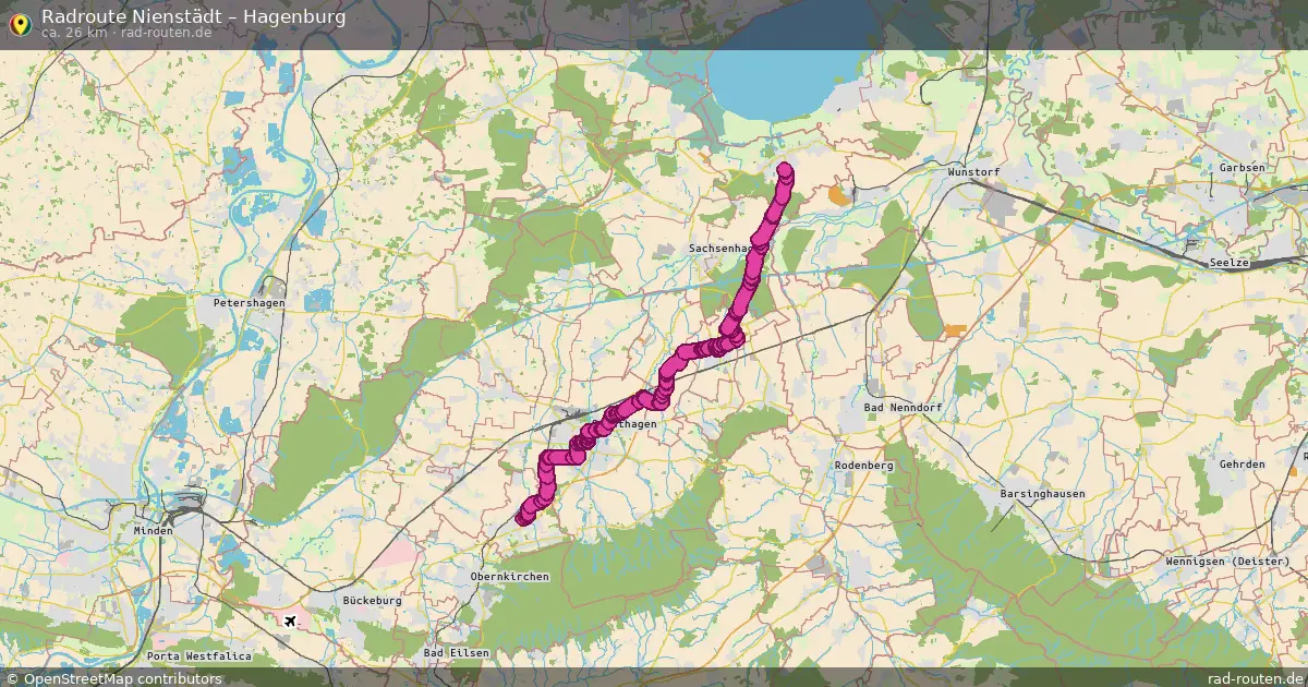 Fahrradroute Nienstädt – Hagenburg (26 km) – Rad-Routen.de