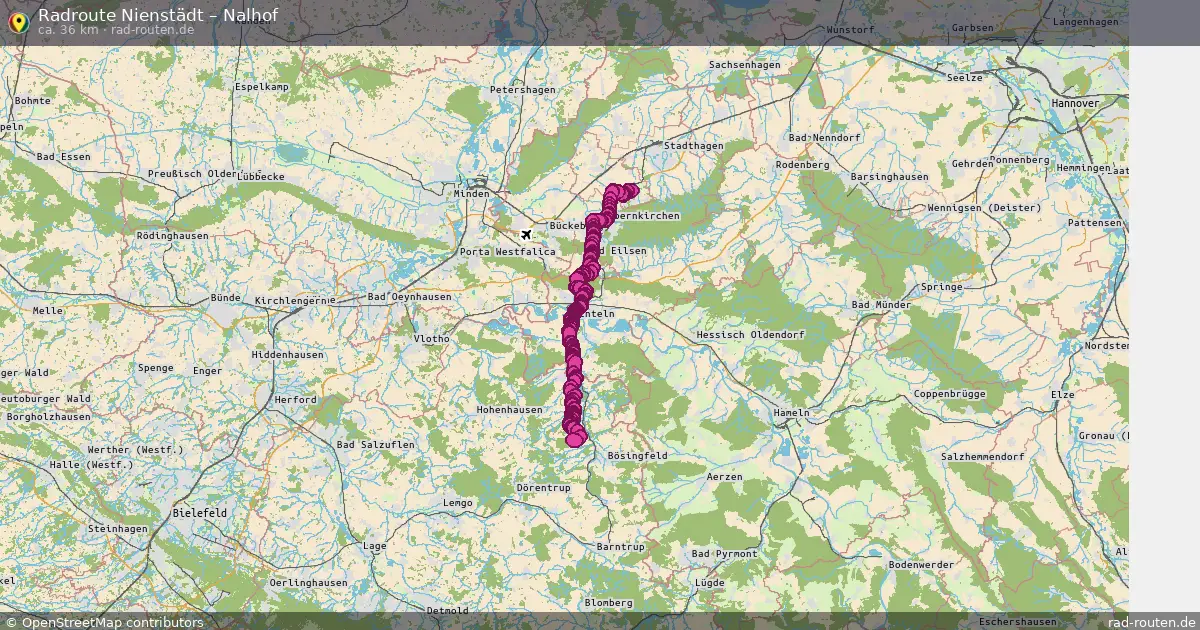 Fahrradroute Nienstädt – Nalhof (36 km) – Rad-Routen.de